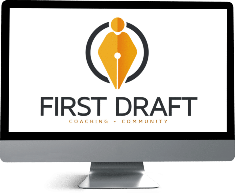 FIRST DRAFT coaching and community logo on a computer monitor