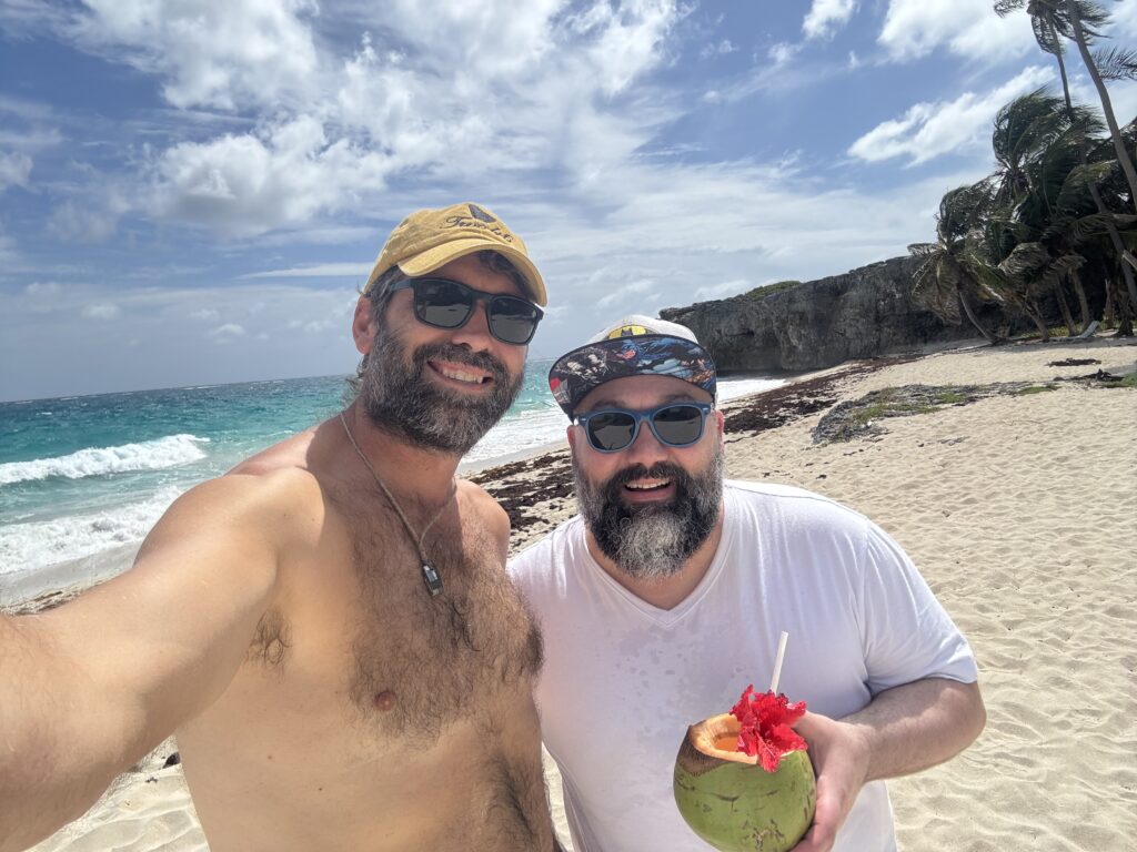 Kevin and Nathan in Barbados in November 2025
